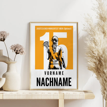 Poster Personalisiert Lacrosse Lacrossespielerin Geschenk für Tocher Mama Tante Freundin