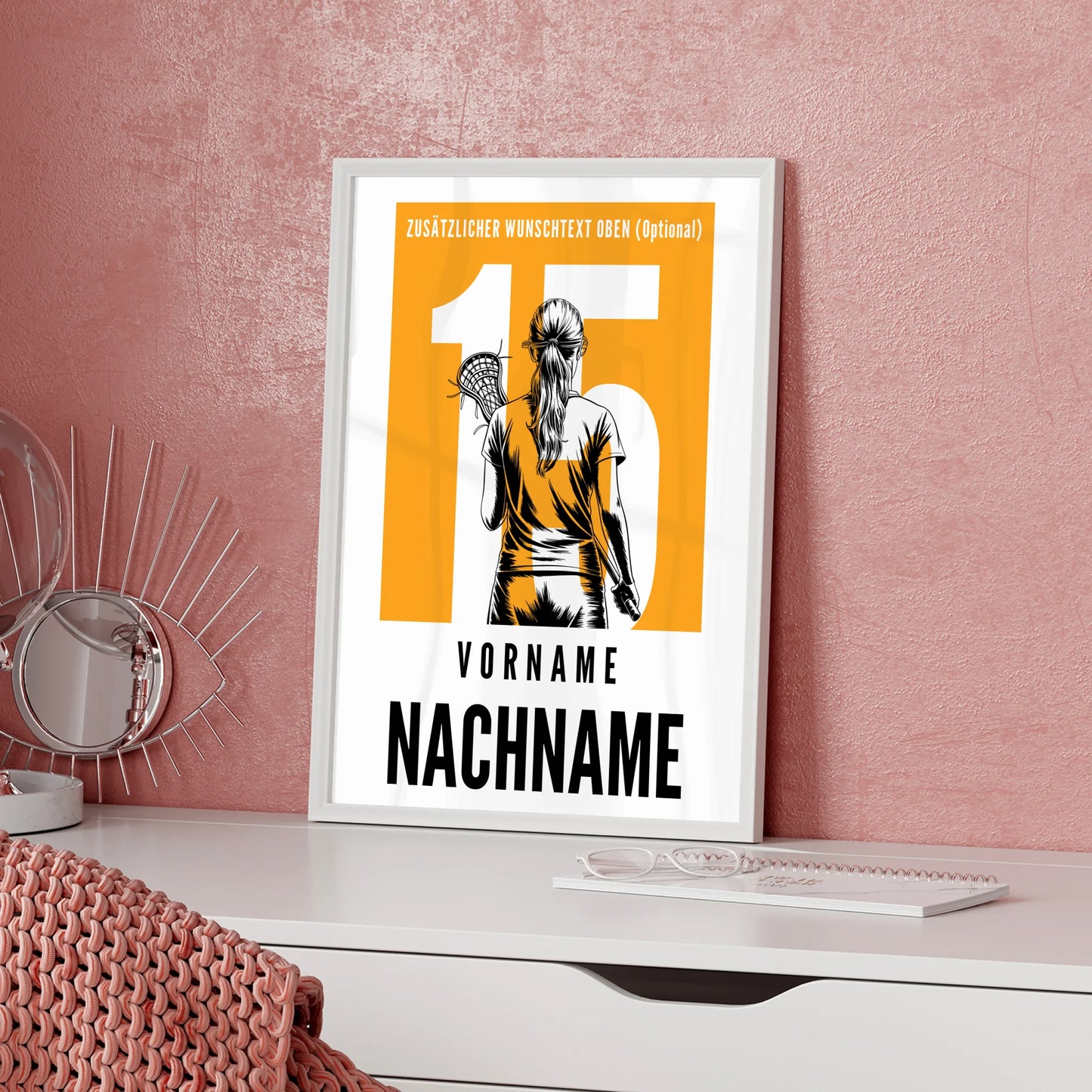 Poster Personalisiert Lacrosse Lacrossespielerin Geschenk für Tocher Mama Tante Freundin