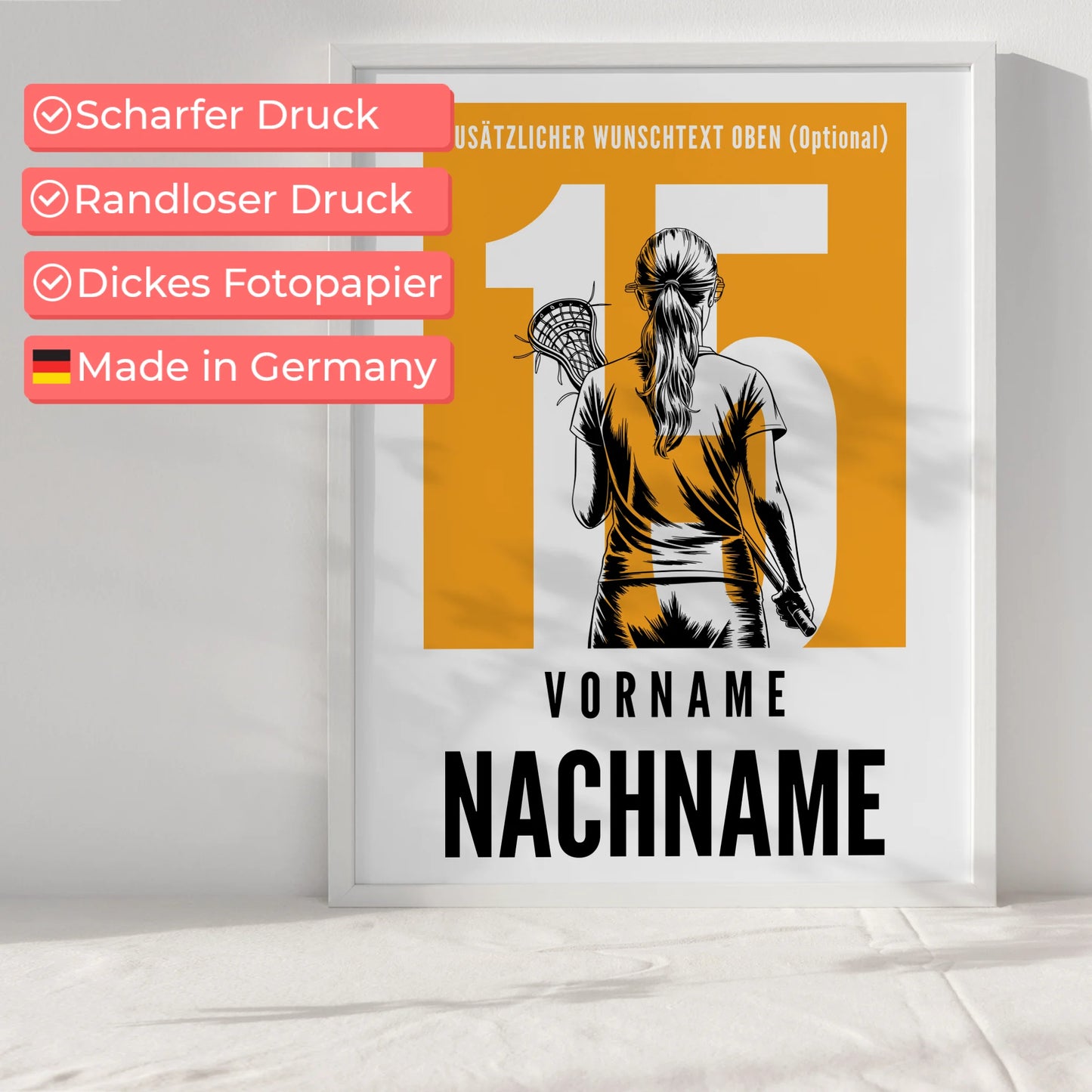 Poster Personalisiert Lacrosse Lacrossespielerin Geschenk für Tocher Mama Tante Freundin