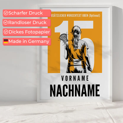 Poster Personalisiert Lacrosse Lacrossespielerin Geschenk für Tocher Mama Tante Freundin