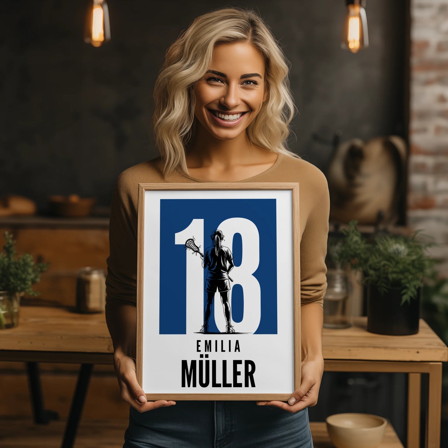 Sport Poster Lacrosse Lacrossespielerin Geschenk für Tocher Freundin
