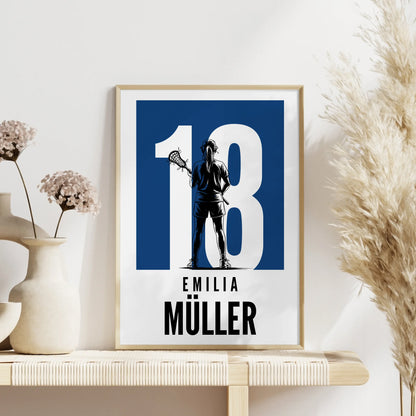 Sport Poster Lacrosse Lacrossespielerin Geschenk für Tocher Freundin