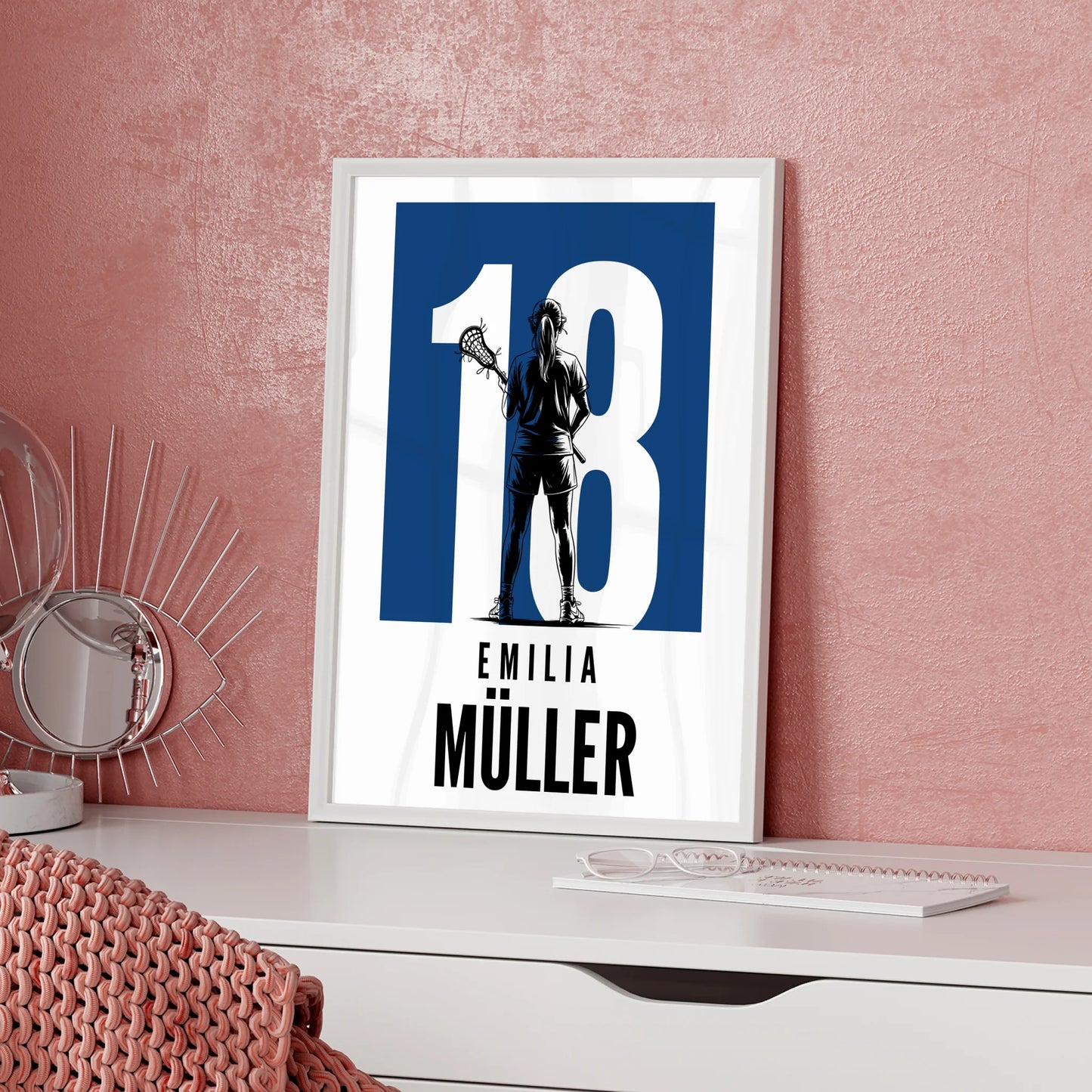 Sport Poster Lacrosse Lacrossespielerin Geschenk für Tocher Freundin