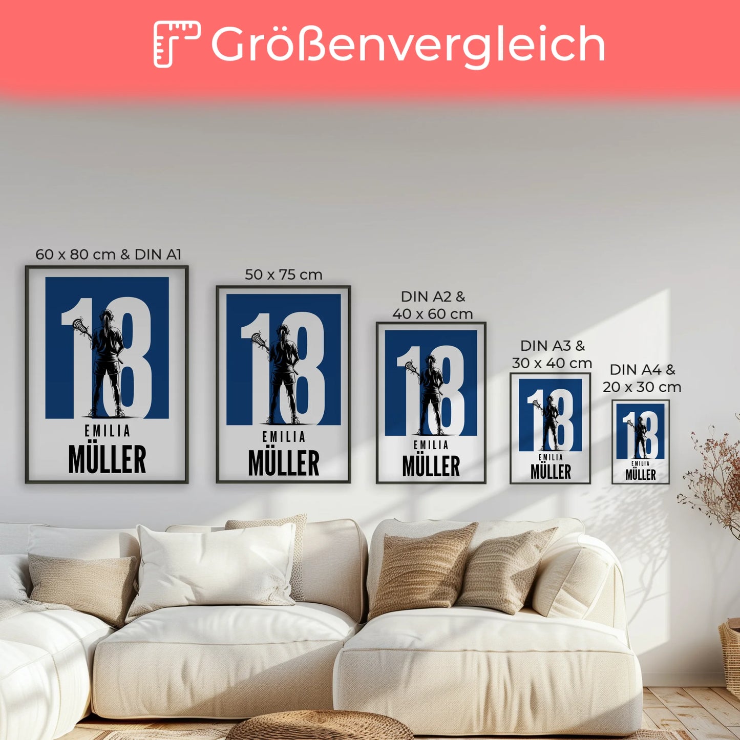 Sport Poster Lacrosse Lacrossespielerin Geschenk für Tocher Freundin