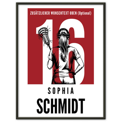 Poster Lacrosse Lacrossespielerin Geschenk für Tochter