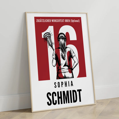 Poster Lacrosse Lacrossespielerin Geschenk für Tochter