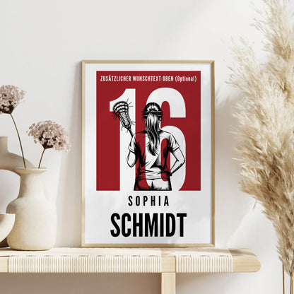 Poster Lacrosse Lacrossespielerin Geschenk für Tochter