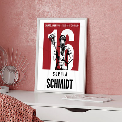 Poster Lacrosse Lacrossespielerin Geschenk für Tochter