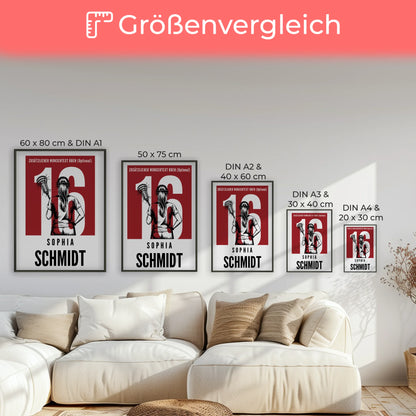 Poster Lacrosse Lacrossespielerin Geschenk für Tochter