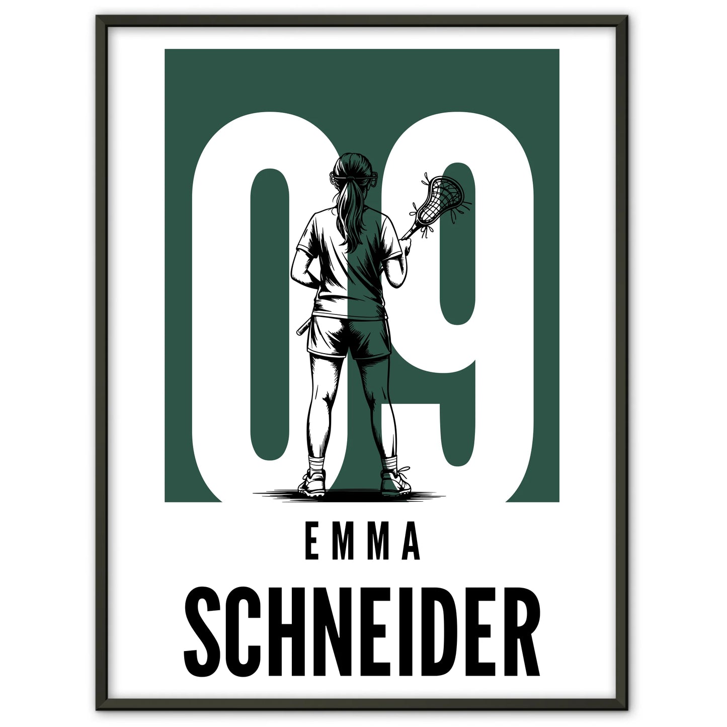 Personalisiertes Poster Lacrosse Lacrossespielerin Geschenk für Mädchen Turnier