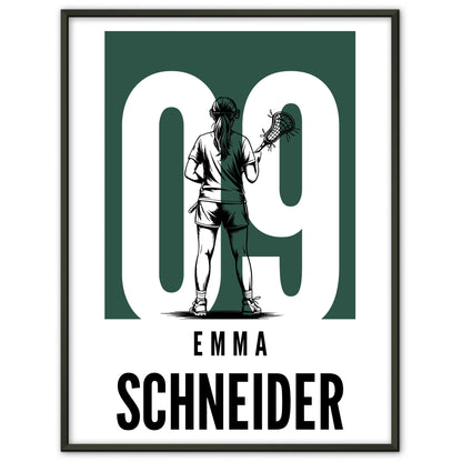 Personalisiertes Poster Lacrosse Lacrossespielerin Geschenk für Mädchen Turnier