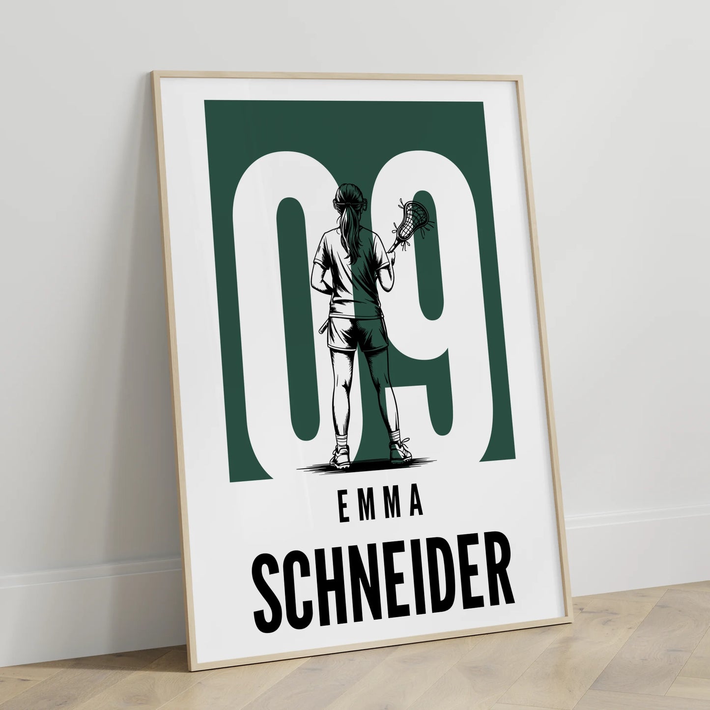 Personalisiertes Poster Lacrosse Lacrossespielerin Geschenk für Mädchen Turnier