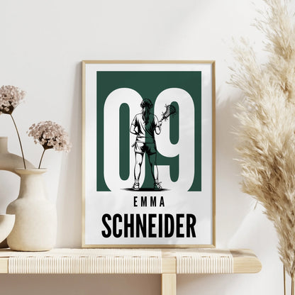 Personalisiertes Poster Lacrosse Lacrossespielerin Geschenk für Mädchen Turnier