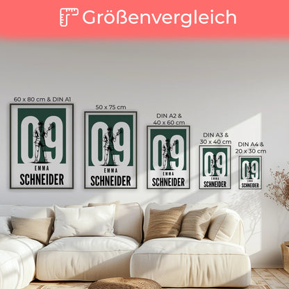 Personalisiertes Poster Lacrosse Lacrossespielerin Geschenk für Mädchen Turnier