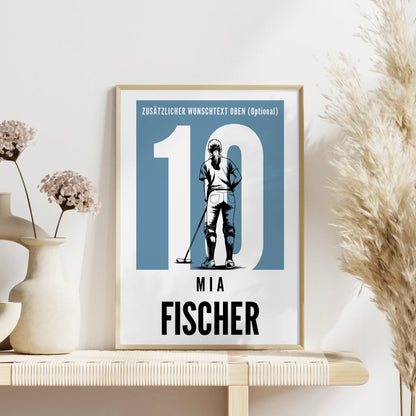 Poster Personalisiert Polo Polospielerin Geschenk für Mädchen Turnier Urkunde