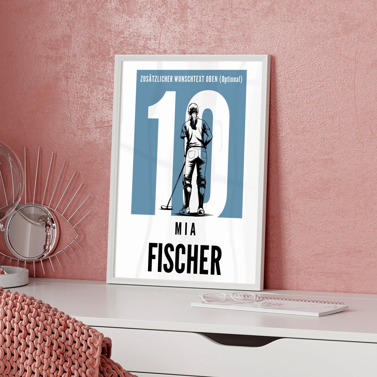 Poster Personalisiert Polo Polospielerin Geschenk für Mädchen Turnier Urkunde