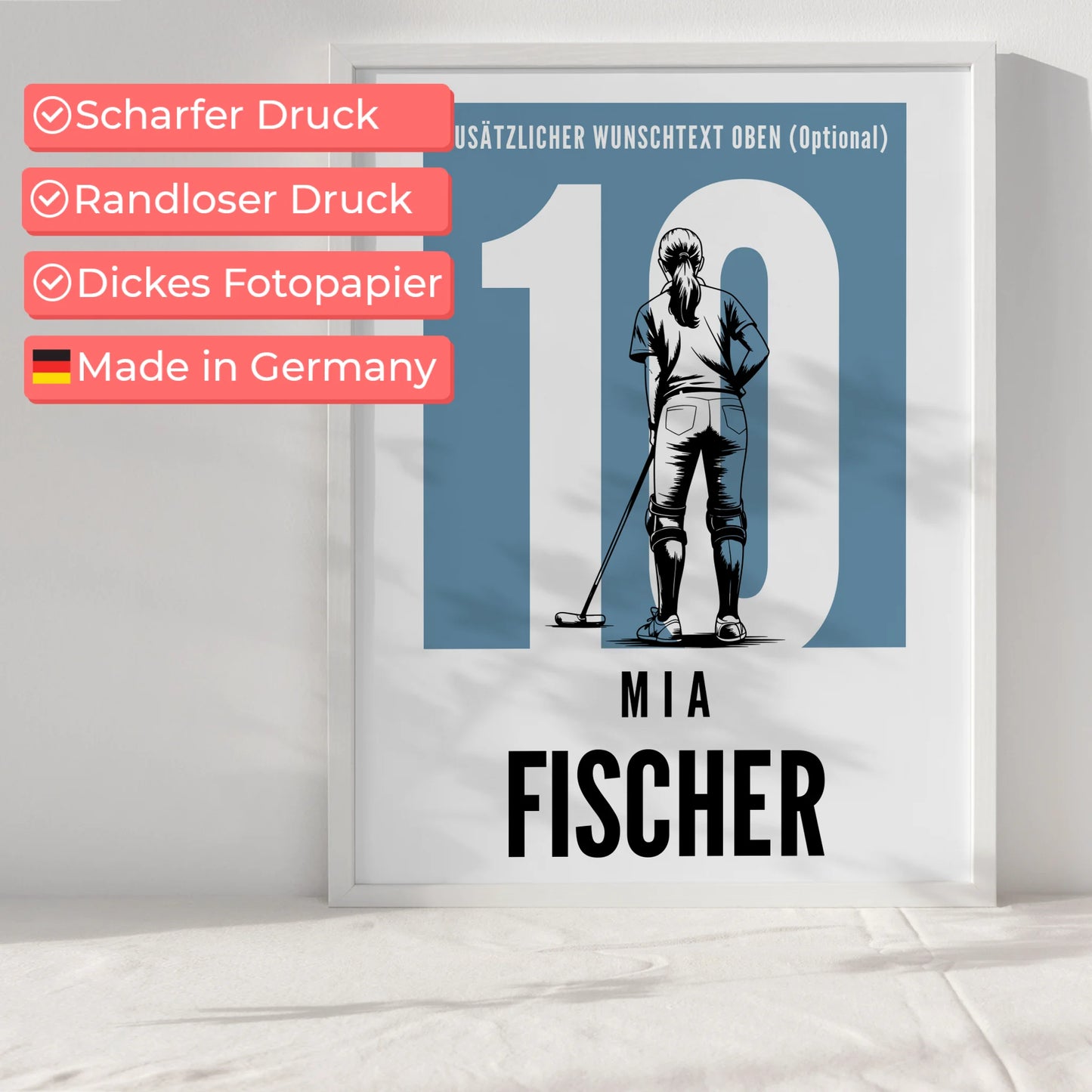 Poster Personalisiert Polo Polospielerin Geschenk für Mädchen Turnier Urkunde