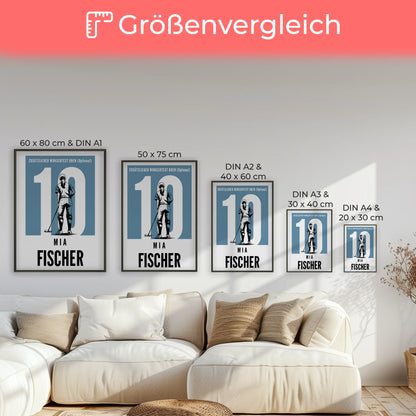 Poster Personalisiert Polo Polospielerin Geschenk für Mädchen Turnier Urkunde