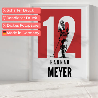 Sport Poster Polo Polospielerin Geschenk für Tocher Mama Tante Freundin