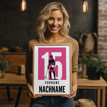 Personalisiertes Poster Polo Polospielerin Geschenk für Tochter