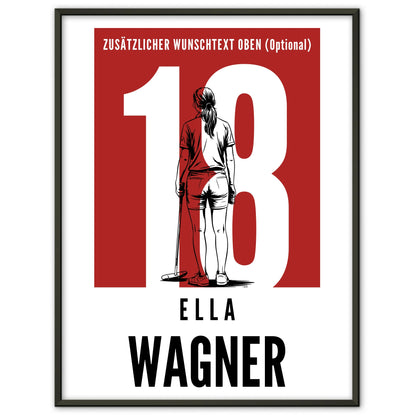 Poster Personalisiert Polo Polospielerin Geschenk für Mädchen Turnier