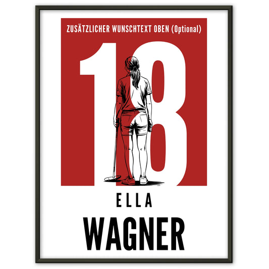 Poster Personalisiert Polo Polospielerin Geschenk für Mädchen Turnier