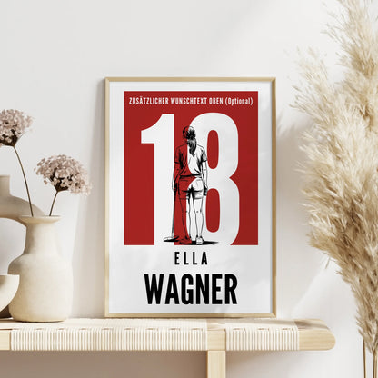 Poster Personalisiert Polo Polospielerin Geschenk für Mädchen Turnier