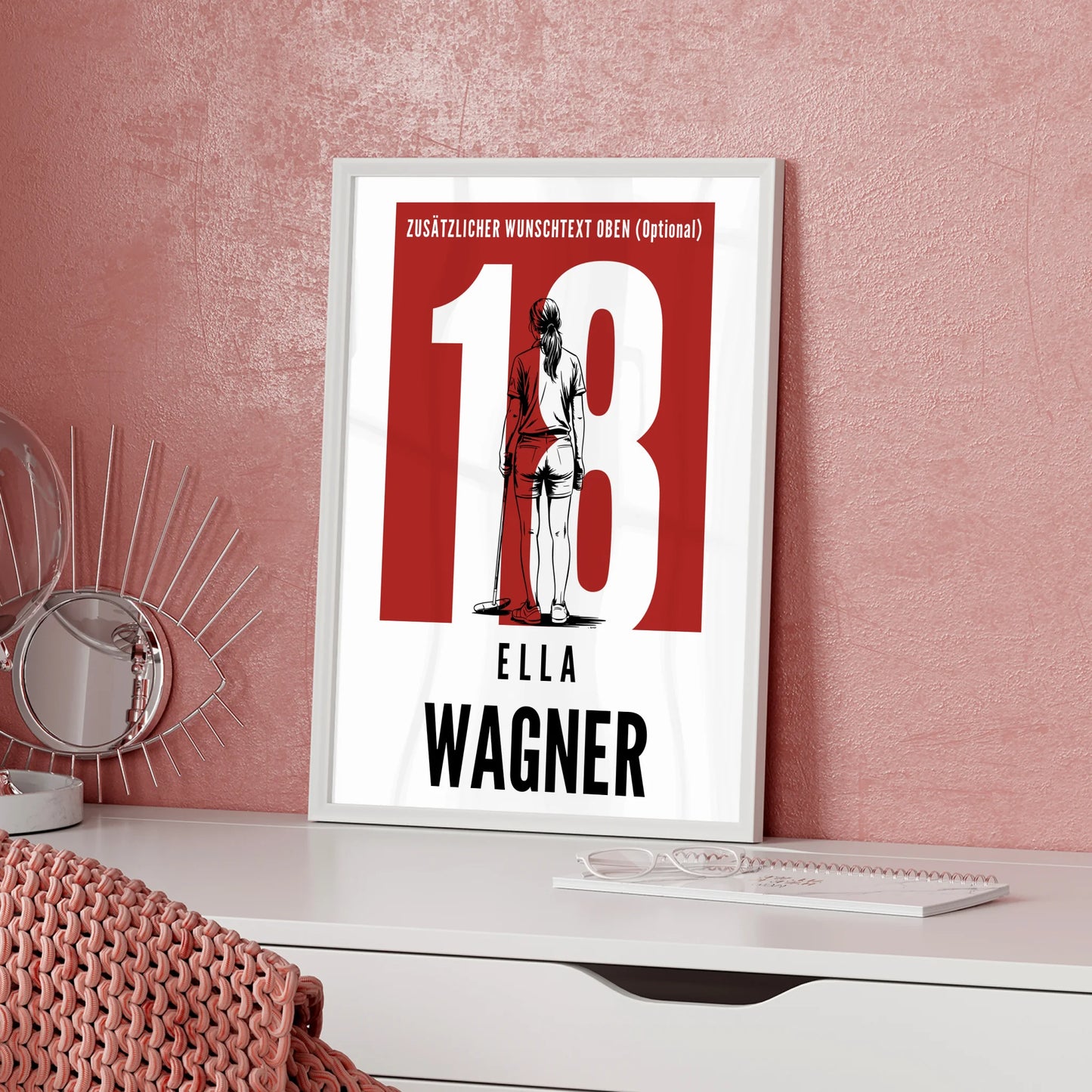 Poster Personalisiert Polo Polospielerin Geschenk für Mädchen Turnier