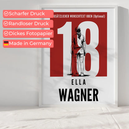 Poster Personalisiert Polo Polospielerin Geschenk für Mädchen Turnier