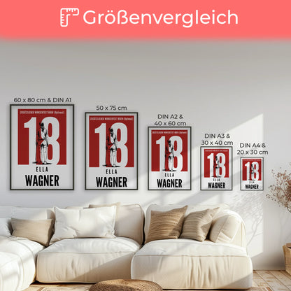 Poster Personalisiert Polo Polospielerin Geschenk für Mädchen Turnier