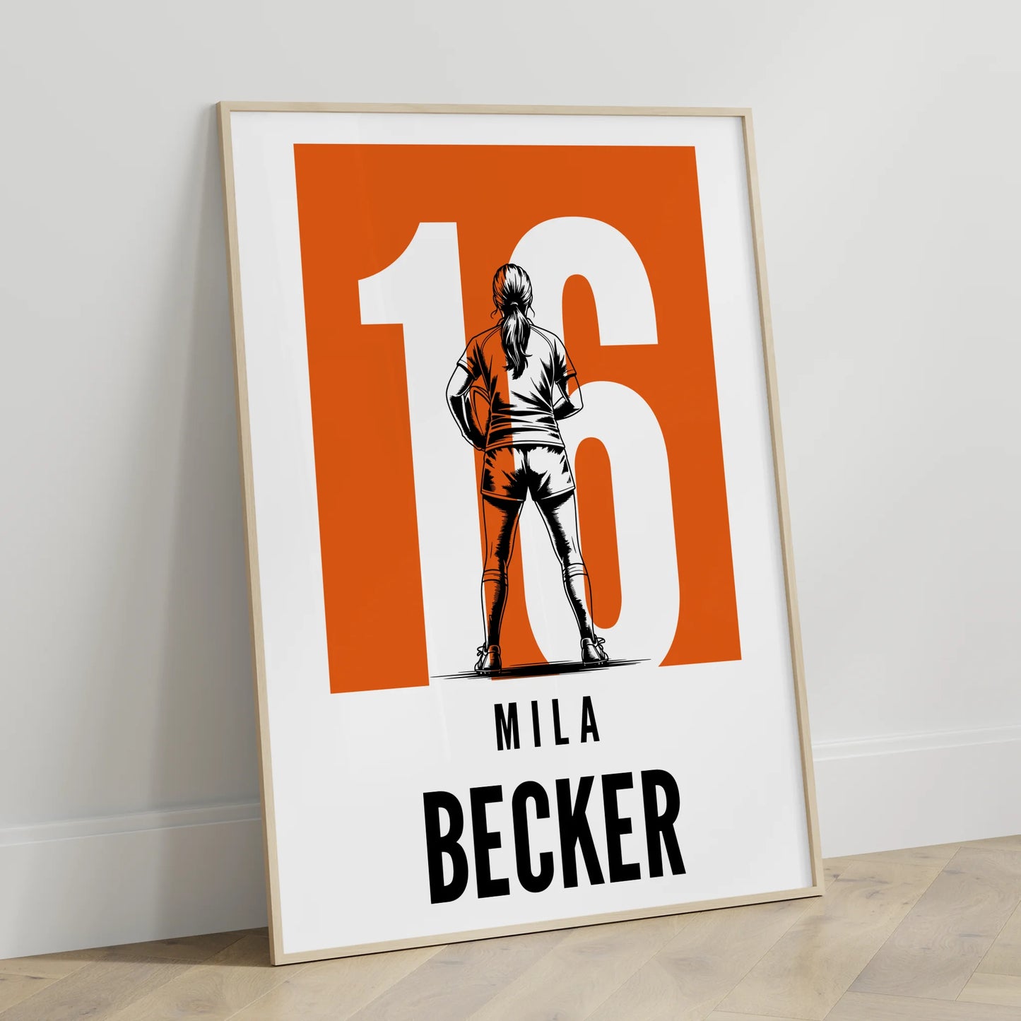 Sport Poster Rugby Rugbyspielerin Geschenk für Mädchen Turnier Urkunde