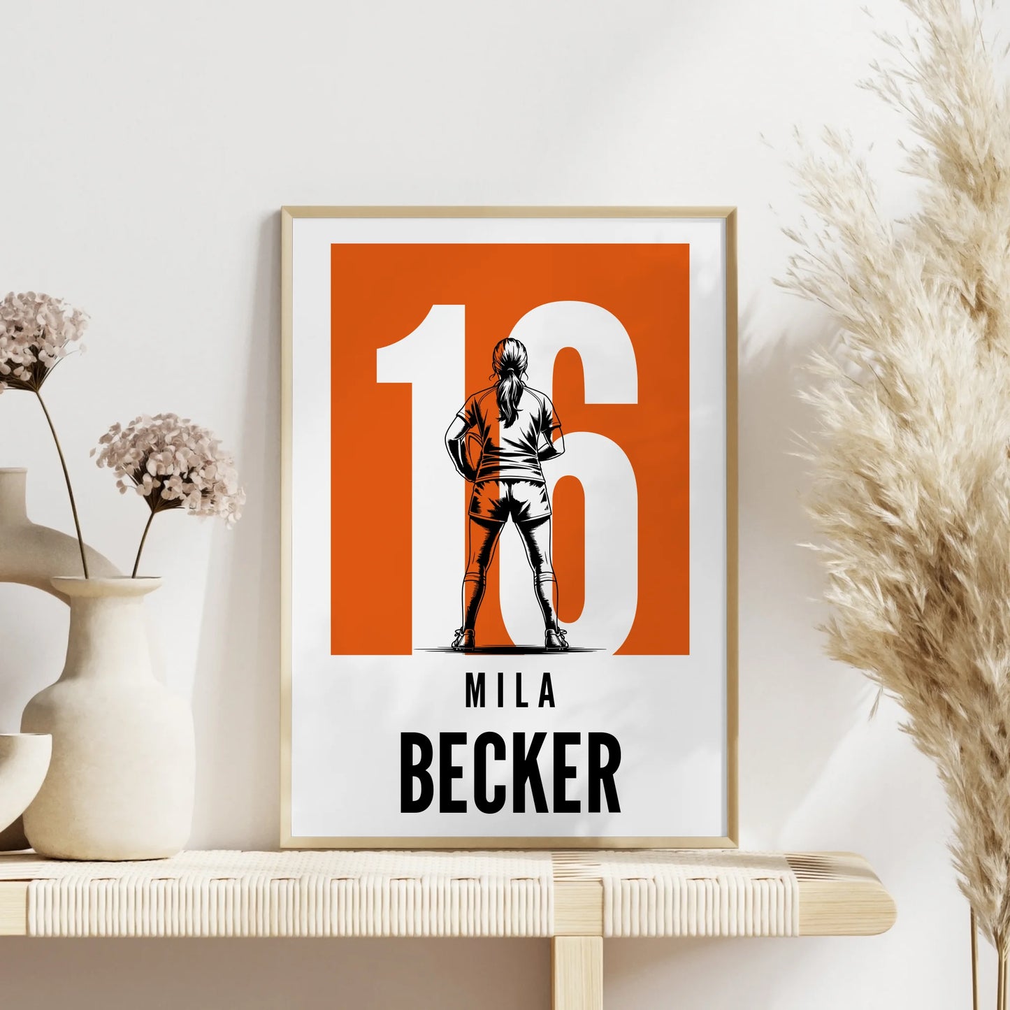 Sport Poster Rugby Rugbyspielerin Geschenk für Mädchen Turnier Urkunde