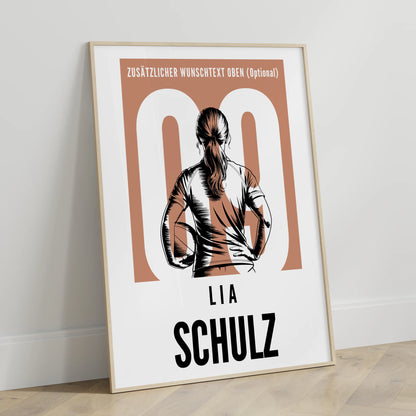 Poster Rugby Rugbyspielerin Geschenk für Tocher Mama Tante Freundin