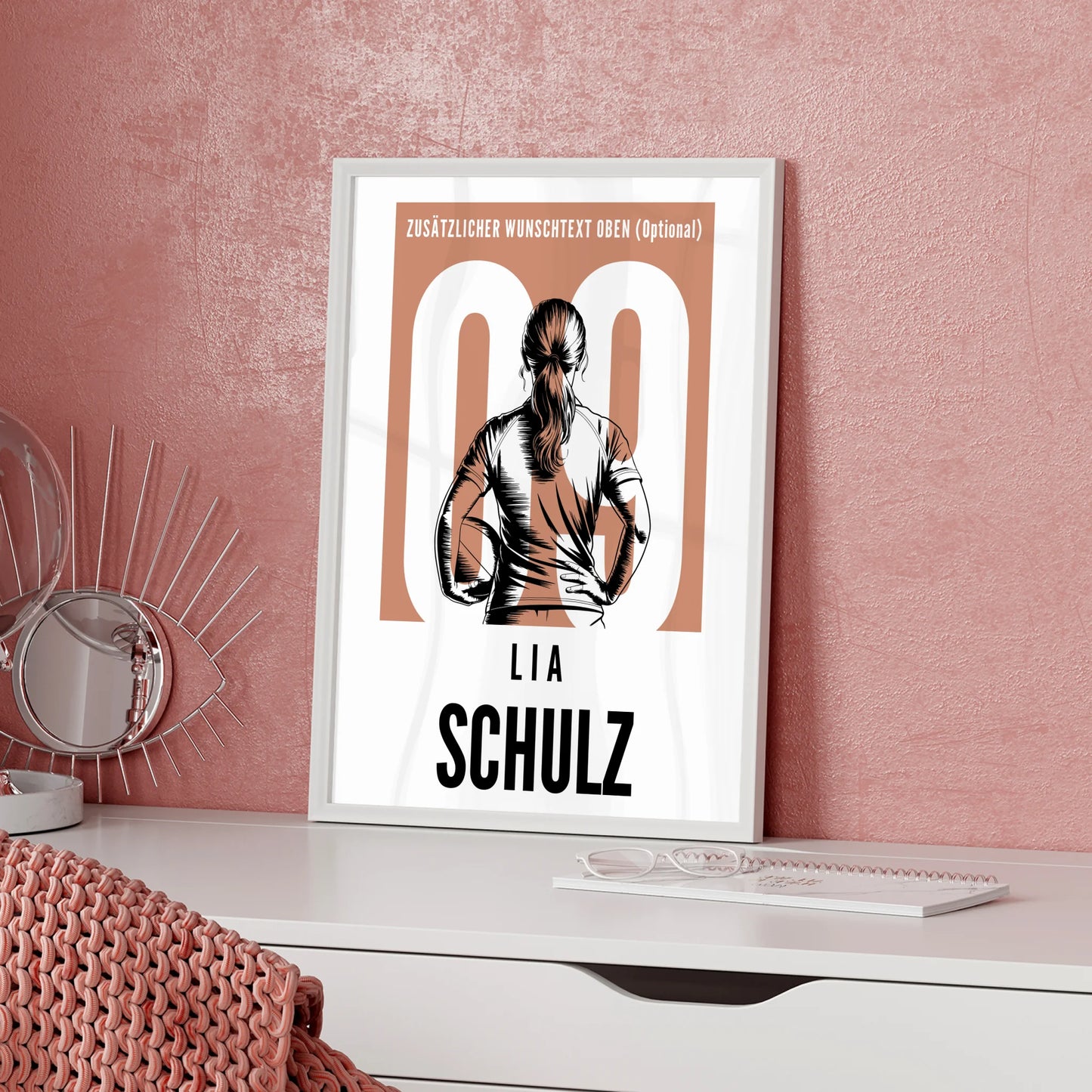 Poster Rugby Rugbyspielerin Geschenk für Tocher Mama Tante Freundin