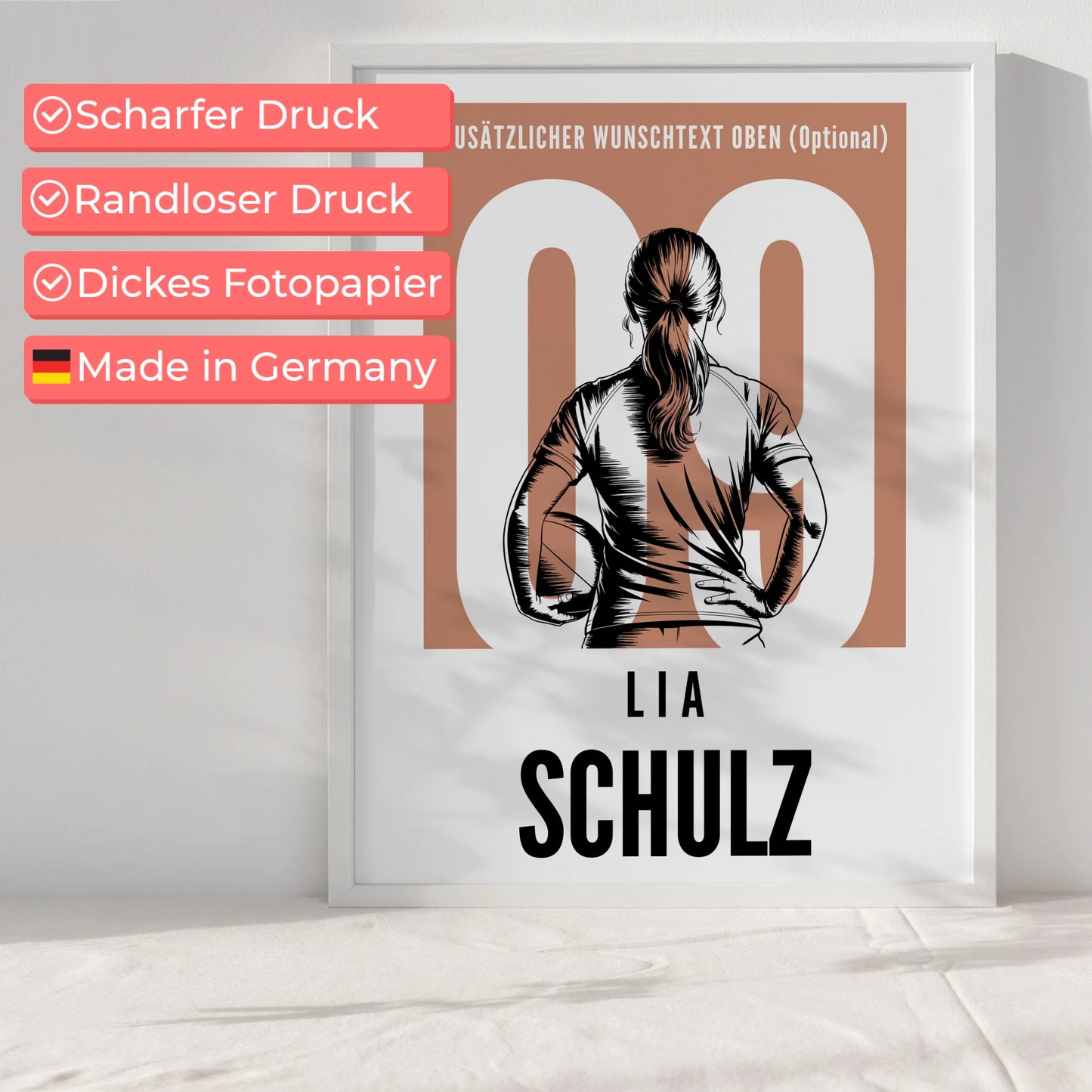 Poster Rugby Rugbyspielerin Geschenk für Tocher Mama Tante Freundin