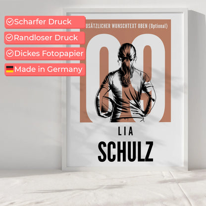 Poster Rugby Rugbyspielerin Geschenk für Tocher Mama Tante Freundin