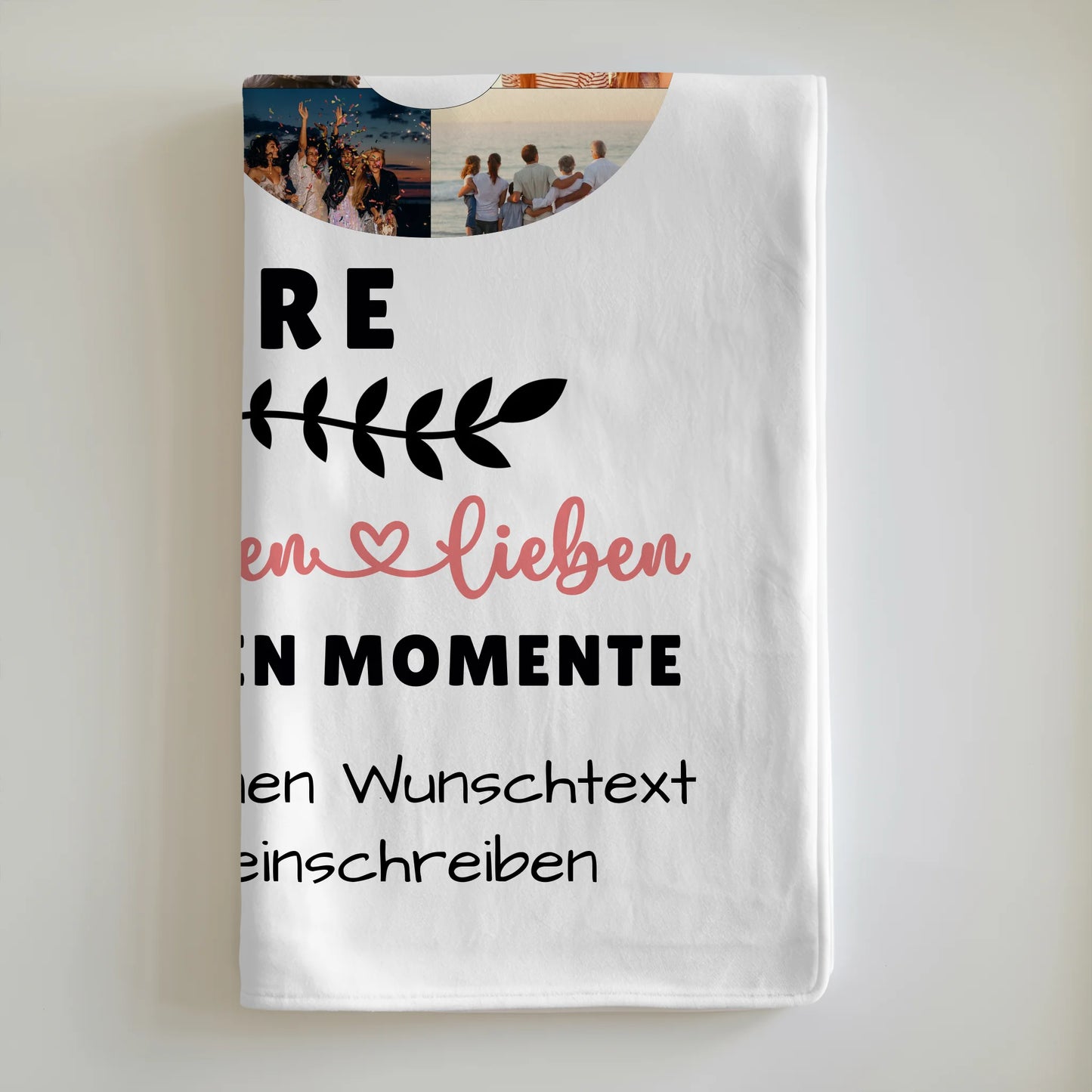 Personalisierte Decke für Mama 70 Geburtstag mit Wunschtext Fotos