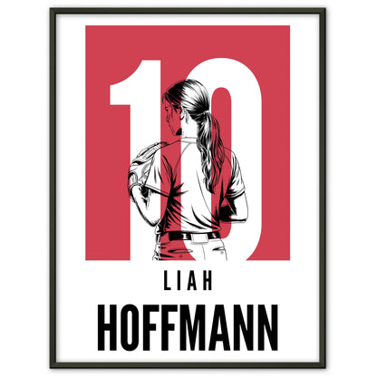 Personalisiertes Poster Softball Softballspielerin Geschenk für Tocher Freundin