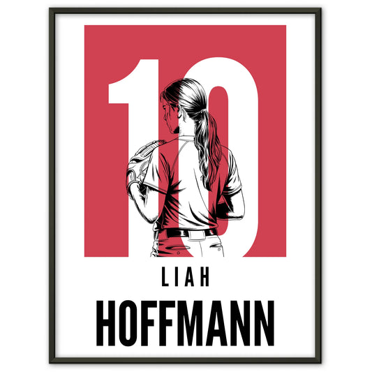 Personalisiertes Poster Softball Softballspielerin Geschenk für Tocher Freundin