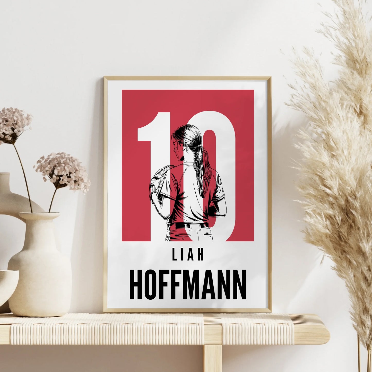 Personalisiertes Poster Softball Softballspielerin Geschenk für Tocher Freundin