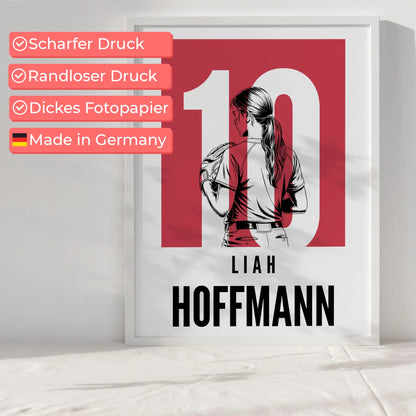 Personalisiertes Poster Softball Softballspielerin Geschenk für Tocher Freundin