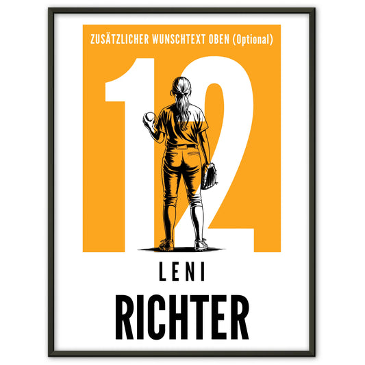 Poster Personalisiert Softball Softballspielerin Geschenk für Tochter
