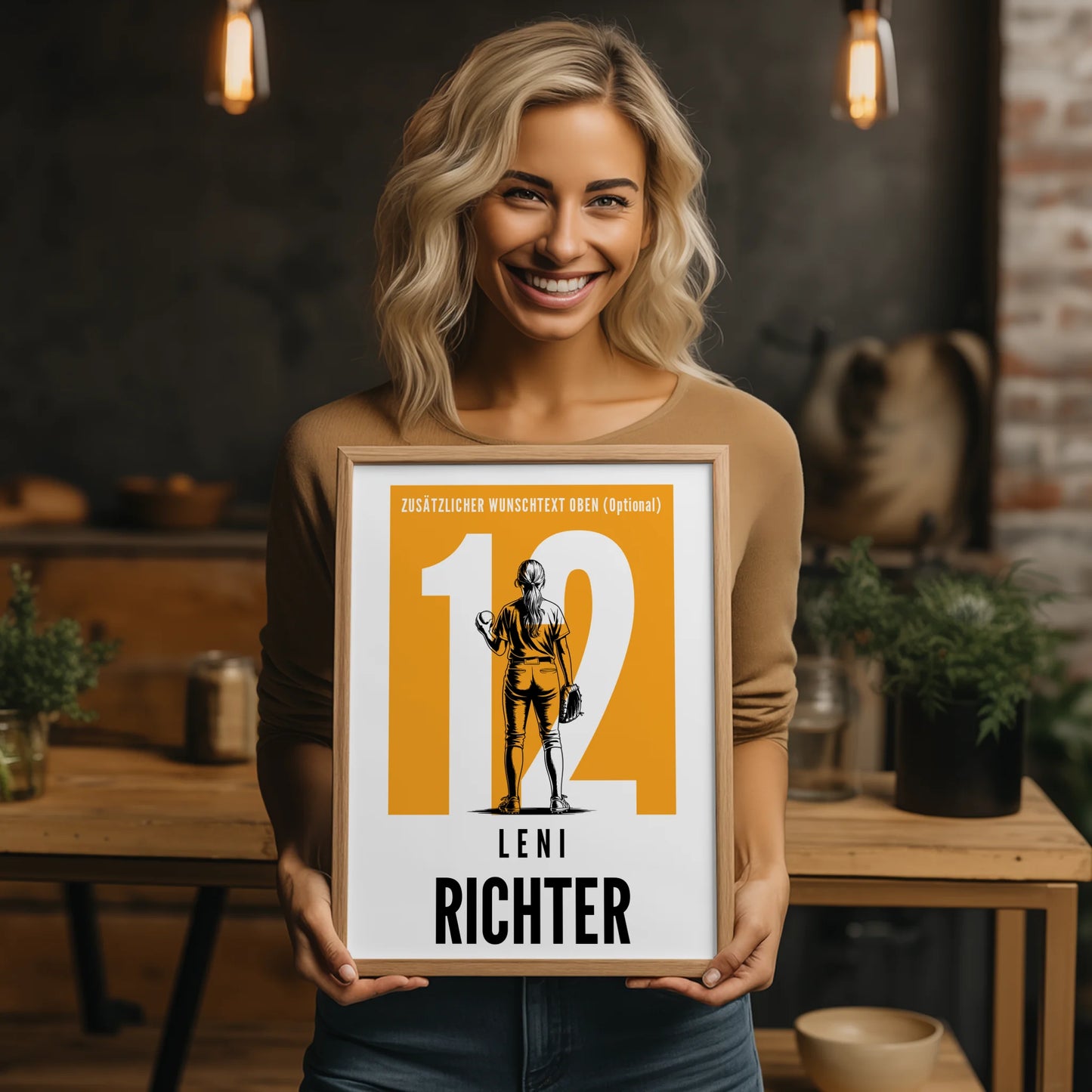 Poster Personalisiert Softball Softballspielerin Geschenk für Tochter
