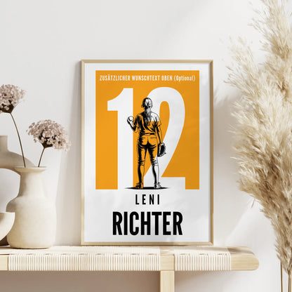 Poster Personalisiert Softball Softballspielerin Geschenk für Tochter