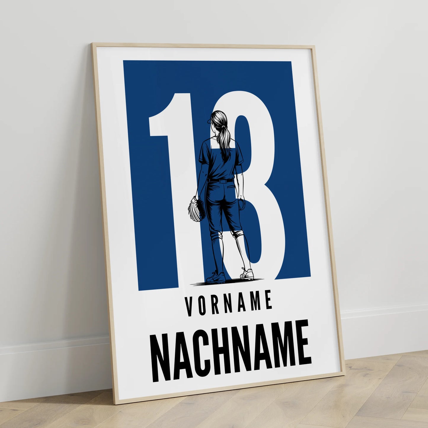 Sport Poster Softball Softballspielerin Geschenk für Mädchen Turnier