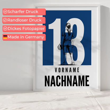 Sport Poster Softball Softballspielerin Geschenk für Mädchen Turnier