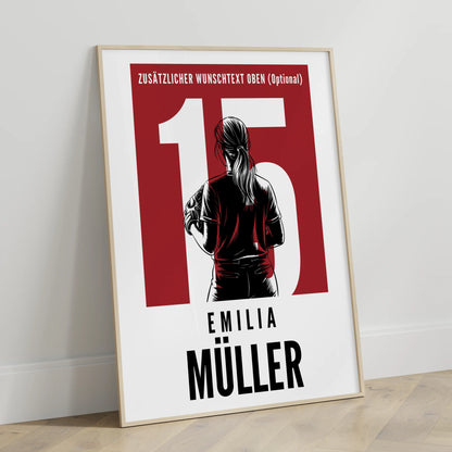 Poster Softball Softballspielerin Geschenk für Mädchen Turnier Urkunde