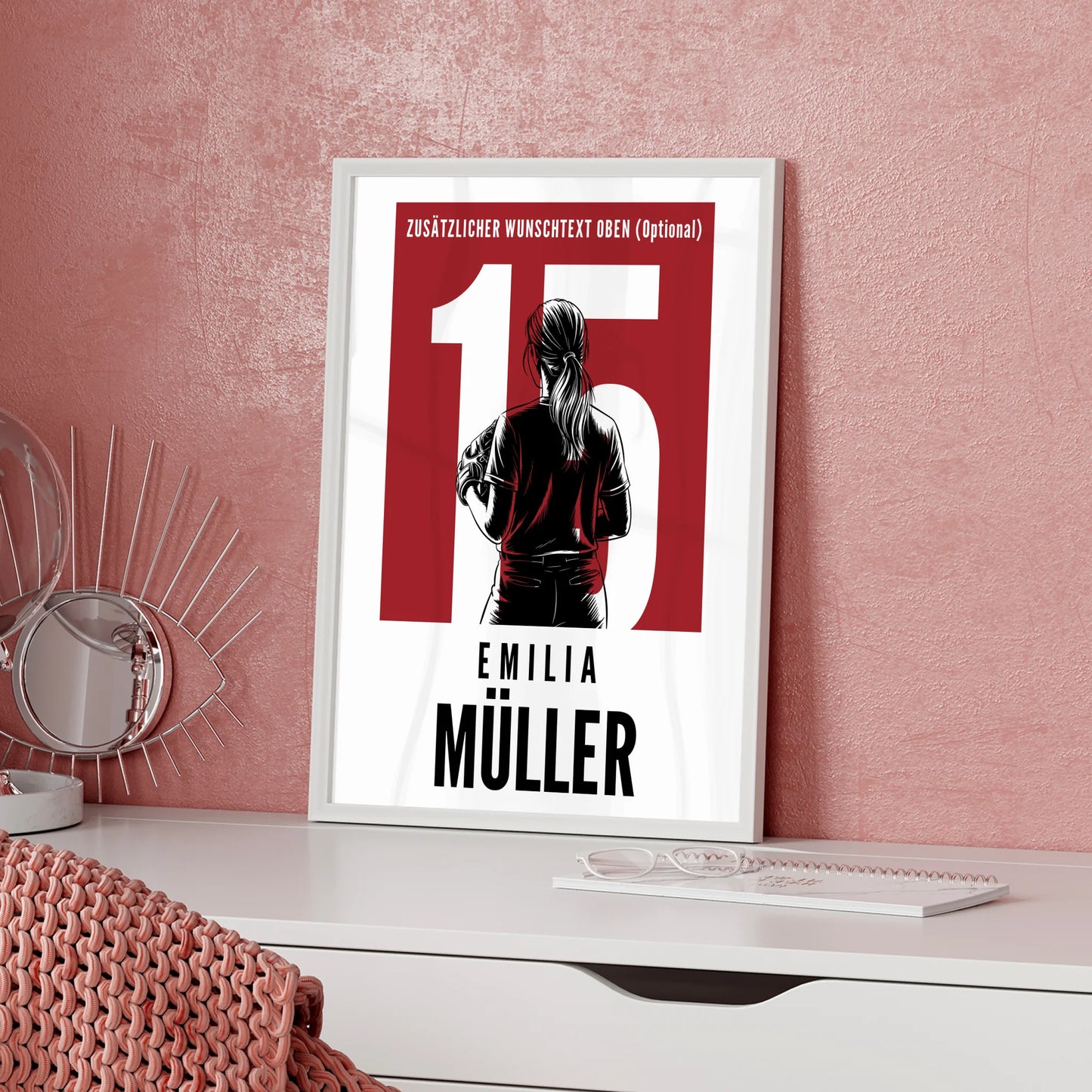 Poster Softball Softballspielerin Geschenk für Mädchen Turnier Urkunde