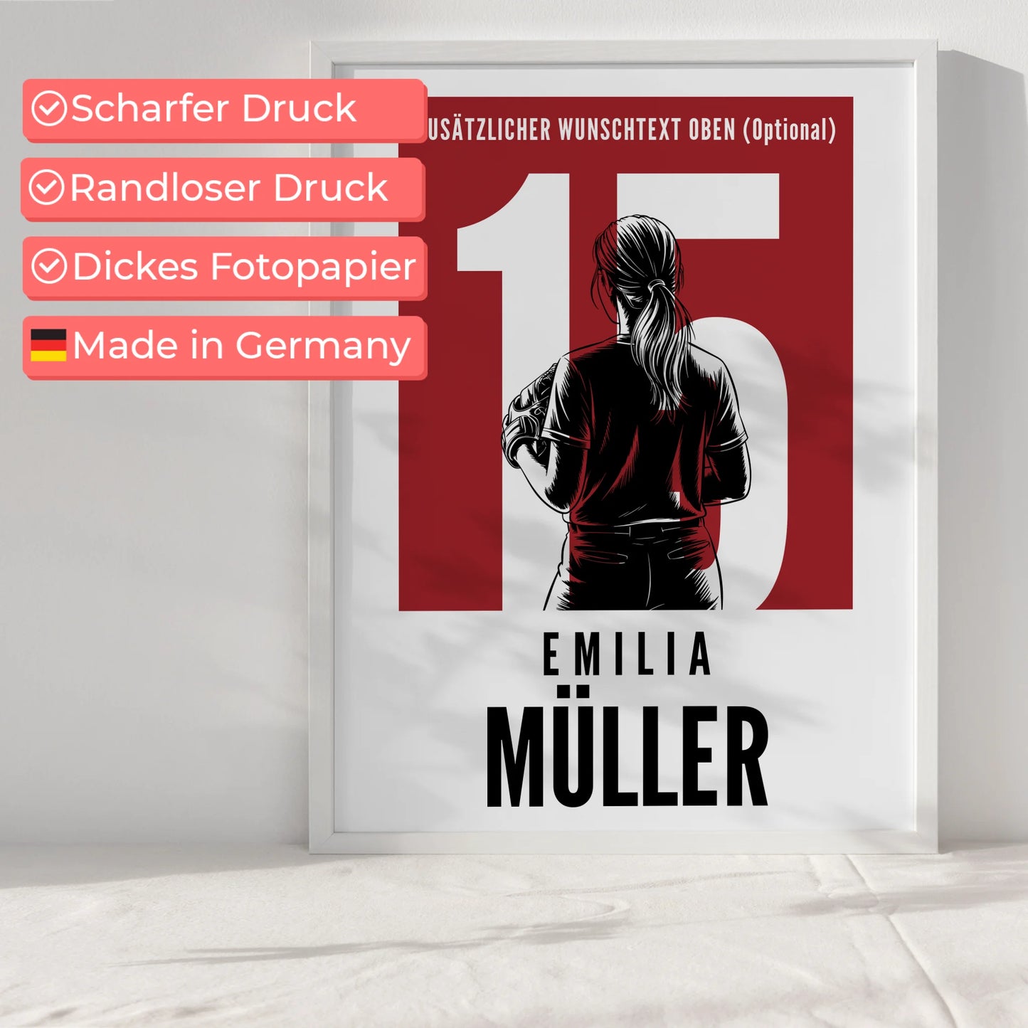 Poster Softball Softballspielerin Geschenk für Mädchen Turnier Urkunde