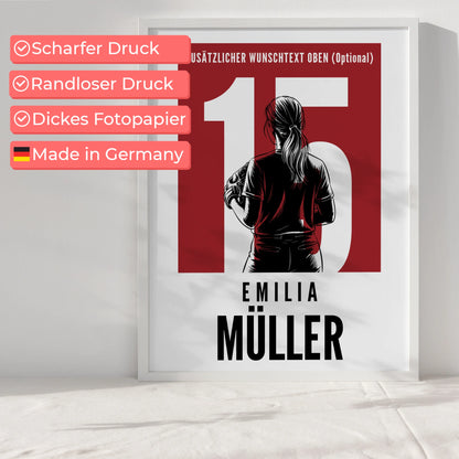 Poster Softball Softballspielerin Geschenk für Mädchen Turnier Urkunde